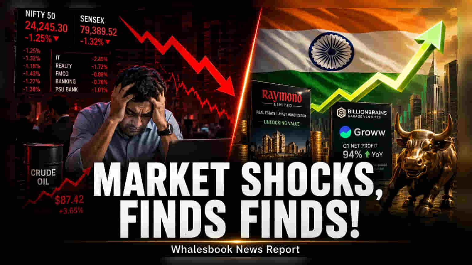 Indian Stocks Drop For 5th Day; Focus On Raymond, Billionbrains