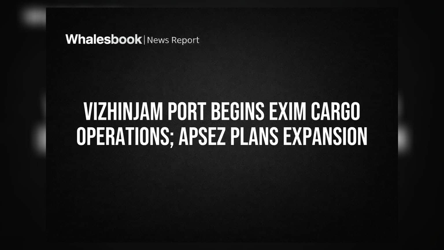 विझिंजम पोर्टवर EXIM कार्गोची सुरुवात! दक्षिण भारतासाठी नवीन व्यावसायिक प्रवेशद्वार