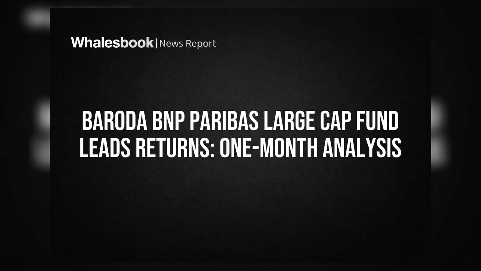 Baroda BNP Paribas Large Cap Fund Leads Returns: One-Month Analysis