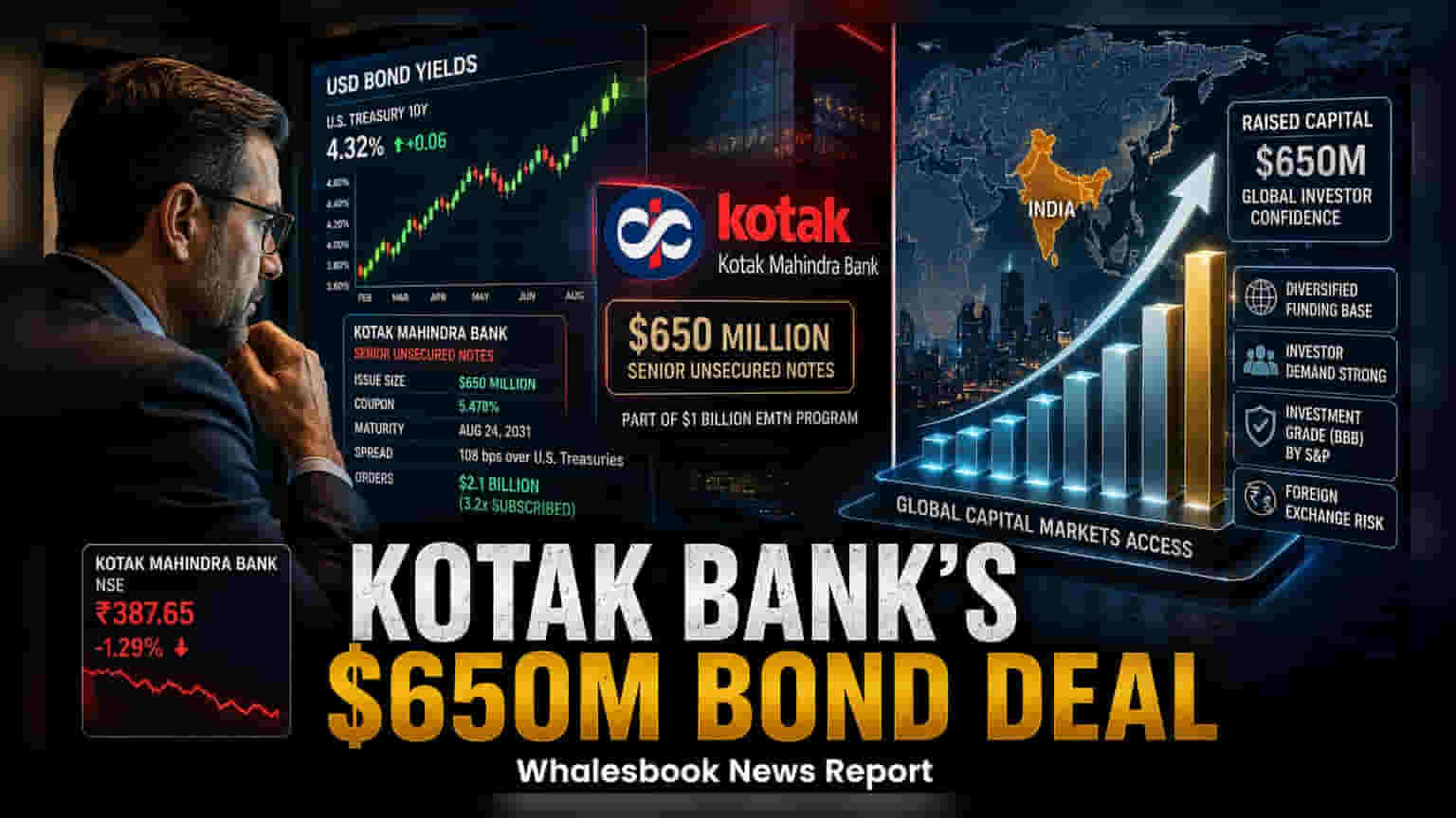 Kotak Mahindra Bank Raises $650 Million Via Bonds At 5.478% Coupon