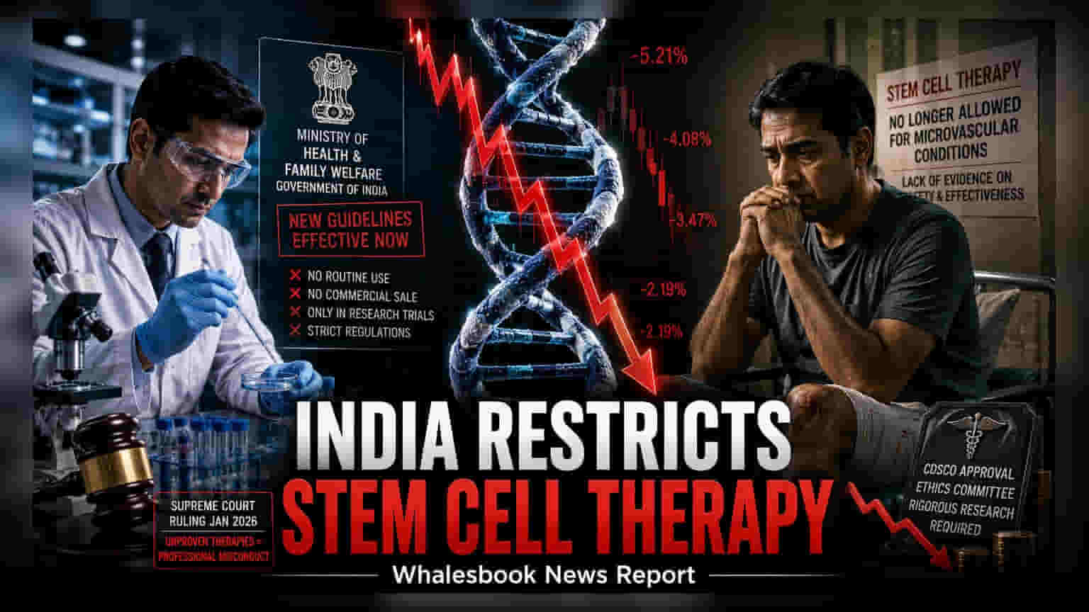 स्टेम सेल थेरेपी पर भारत की बड़ी रोक: अब सिर्फ रिसर्च के लिए मिलेगी मंजूरी