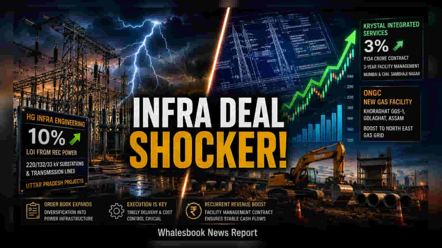 HG Infra Rises 10% on Power Order; Krystal Bags ₹134 Crore Deal