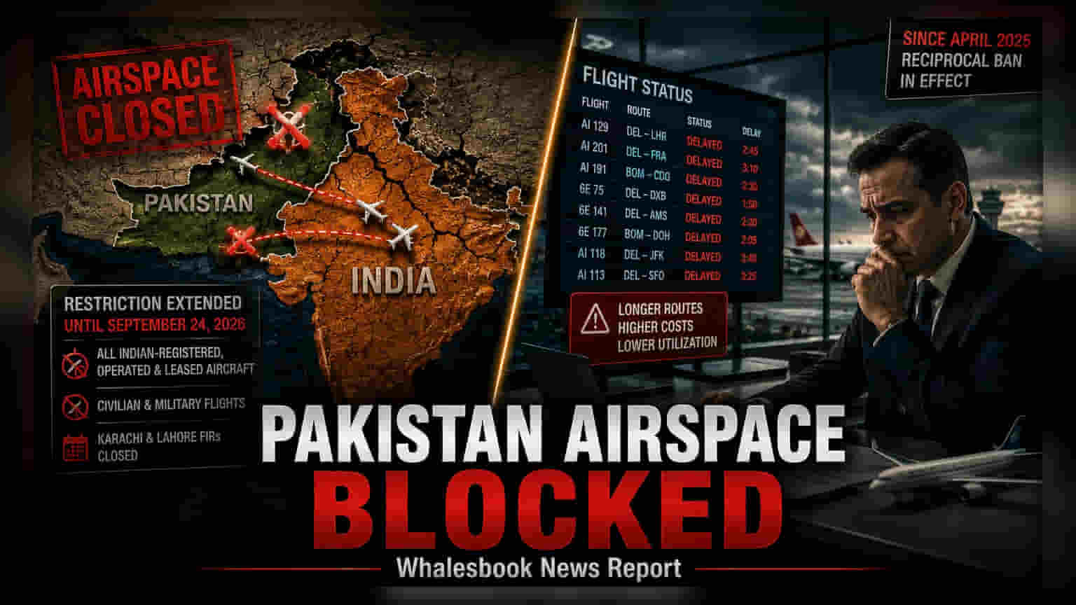 Pakistan Airspace Ban: भारतीय विमानों पर बड़ा प्रतिबंध, 2026 तक बढ़ाई गई रोक