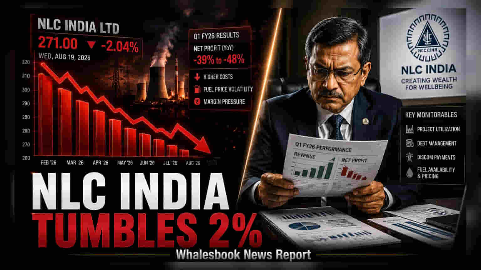 NLC India Share Price: Q1 માં નફામાં ઘટાડો, શેર **2%** ઘટ્યો