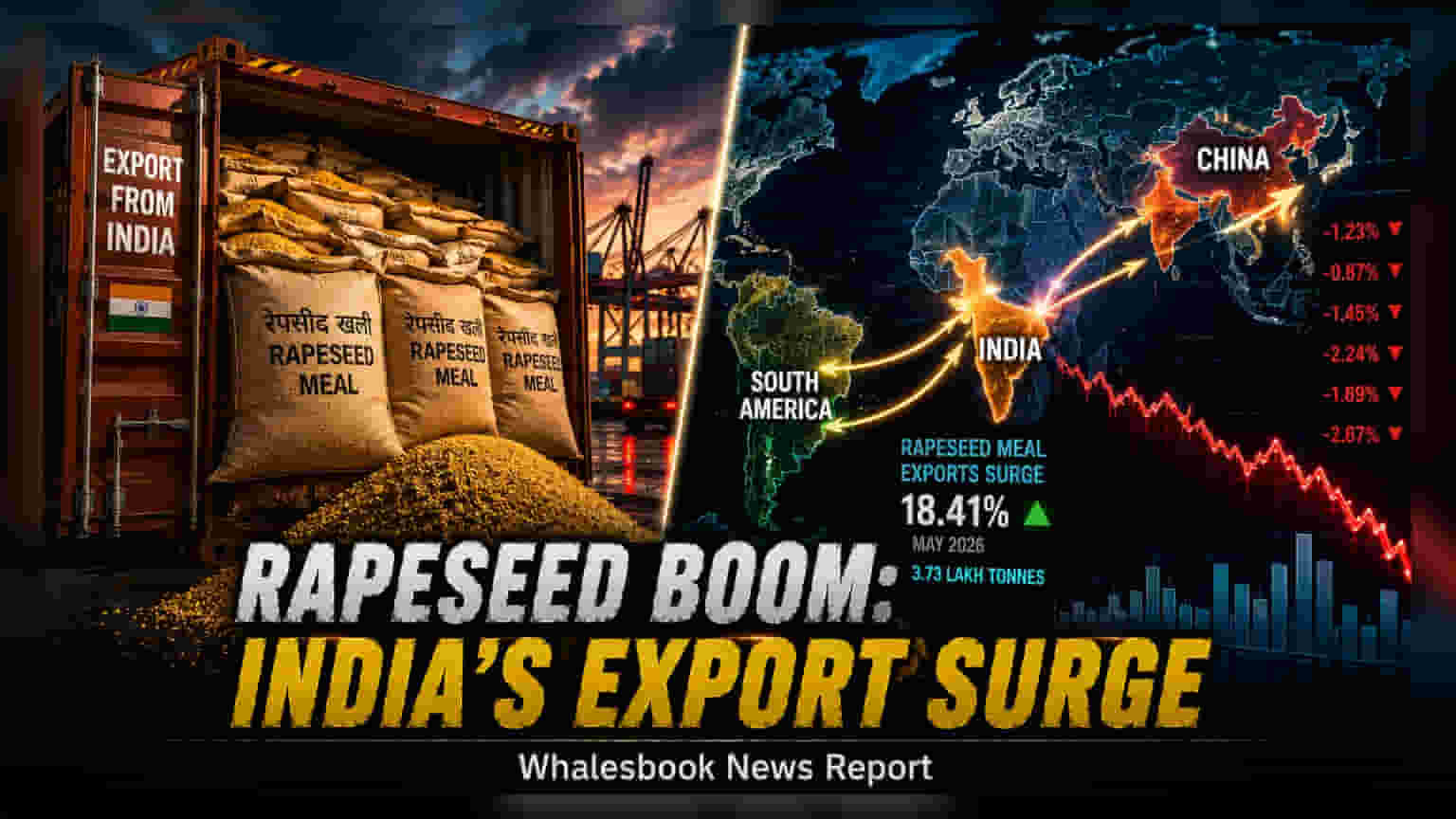 India Oilmeal Exports Jump 18% in May on Rapeseed Meal Demand