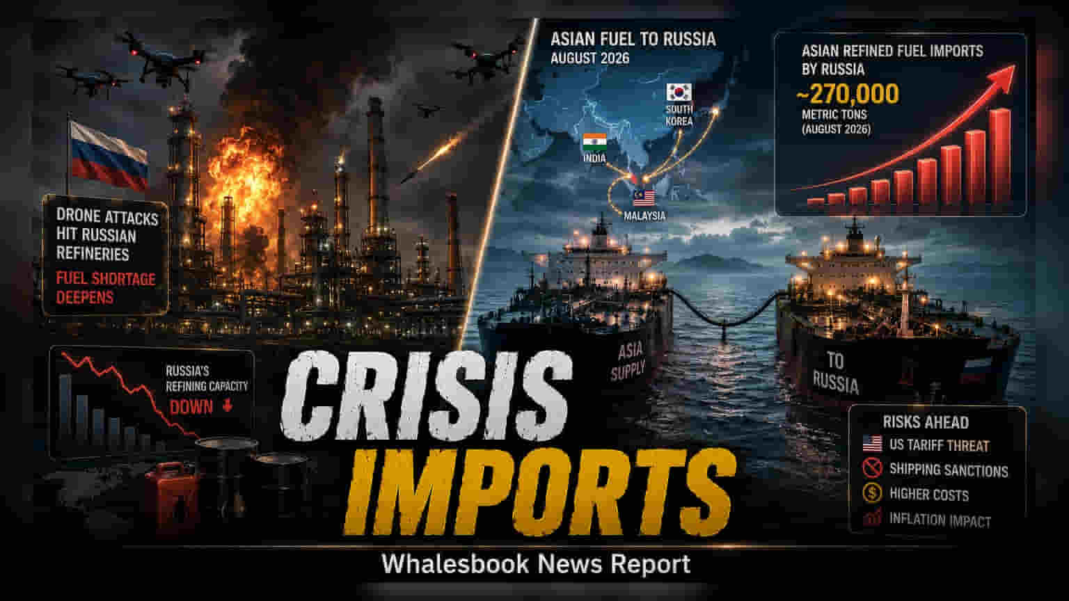 Russia Buys 270,000 Tons Of Asian Fuel Amid Refinery Strikes