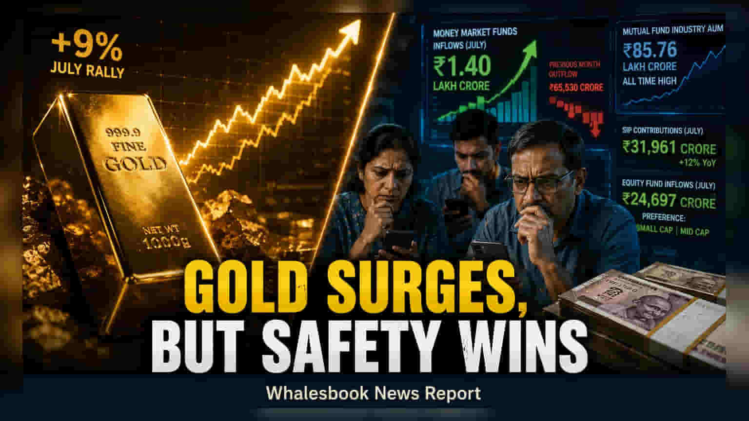 Gold Surges 9% In July, Yet Money Market Funds Net ₹1.40 Lakh Crore