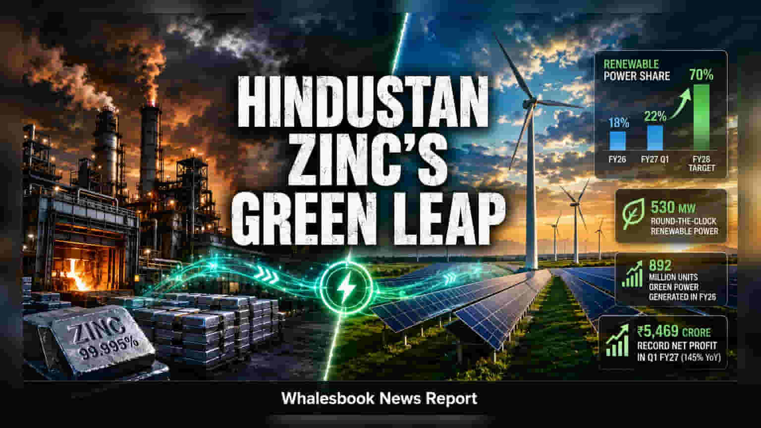 Hindustan Zinc Shifts to 22% Green Power, Targets 70% by 2028