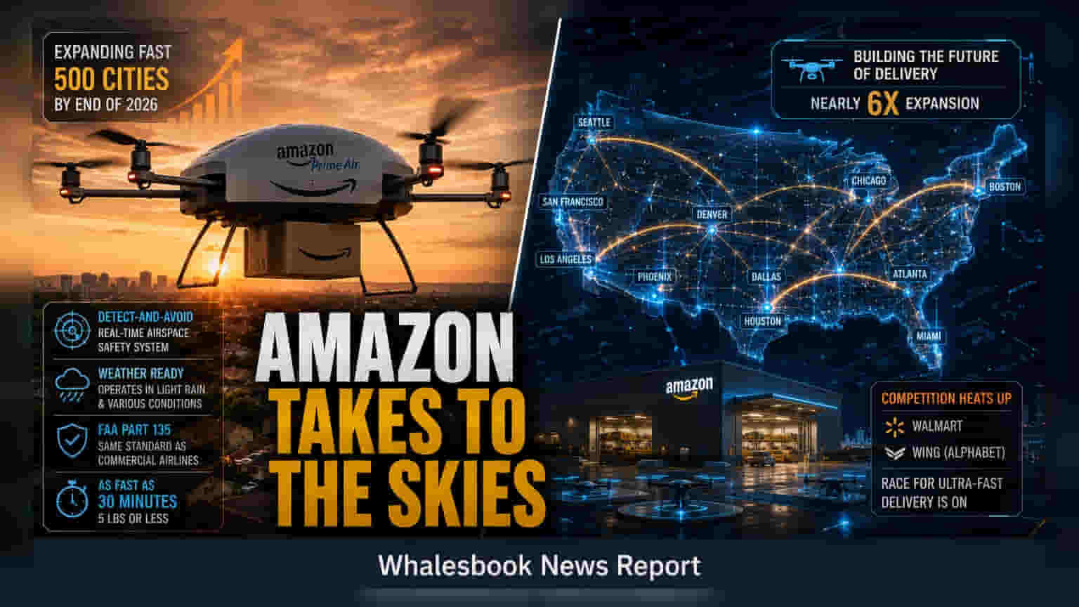 Amazon Targets 500 U.S. Cities for Drone Delivery by 2026