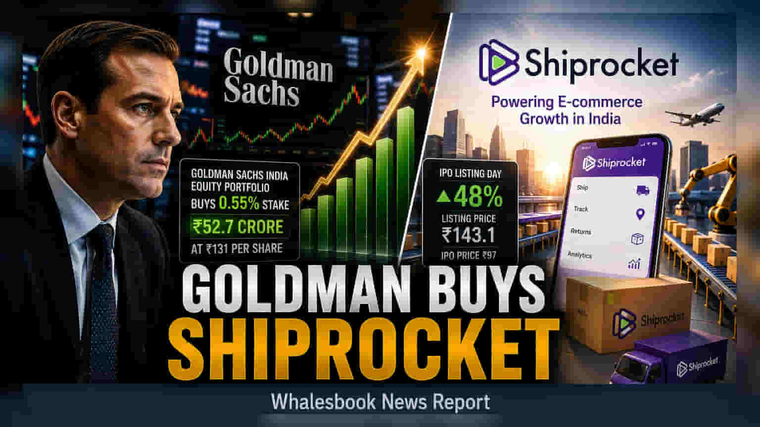 Shiprocket Debuts With 48% Surge; Goldman Sachs Buys Stake