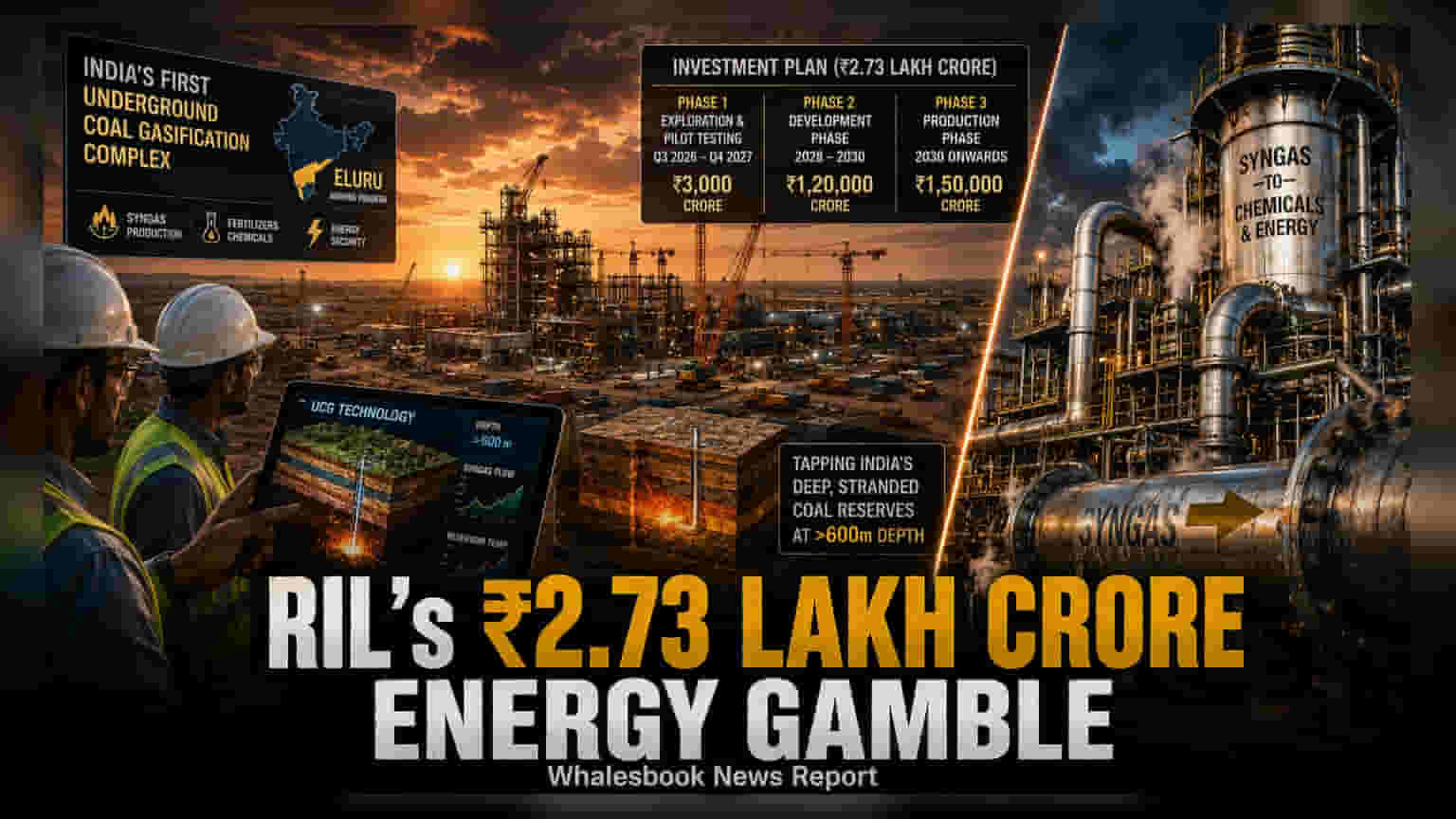 ரிலையன்ஸ் இண்டஸ்ட்ரீஸ்: ஆந்திராவில் ₹2.73 லட்சம் கோடி முதலீட்டில் நிலத்தடி நிலக்கரி வாயுவாக்கல் திட்டம்!