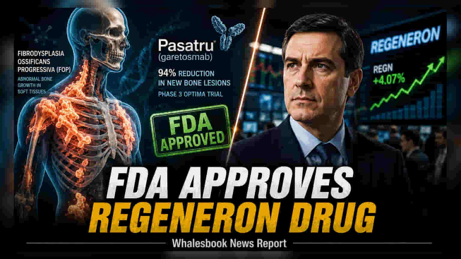 US FDA Approves Regeneron's Pasatru For Rare Bone Disorder