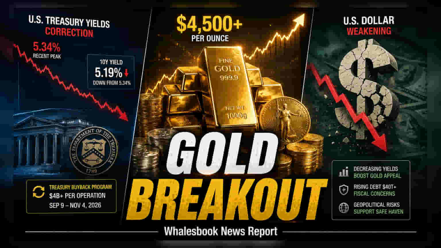 Gold Price: સોનાના ભાવમાં ઐતિહાસિક તેજી! $4,500ને પાર, US Treasuryના મોટા નિર્ણયથી બજારમાં હલચલ