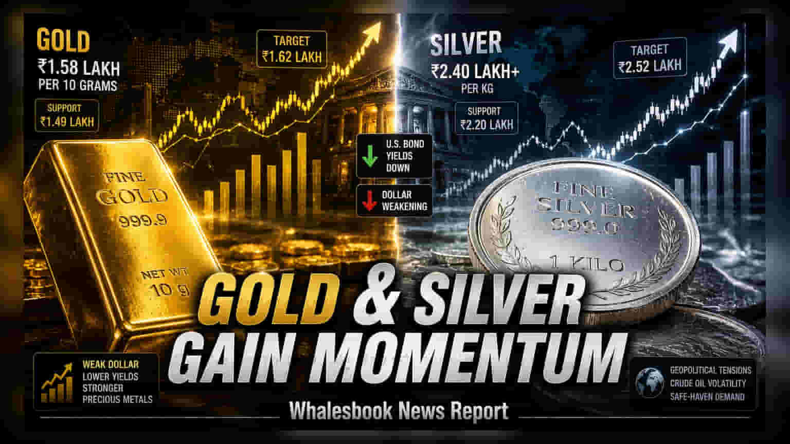 MCX सोने-चांदीची धाव: ₹1.58 लाखांवर सोने, ₹2.40 लाखांवर चांदी! पुढे काय?