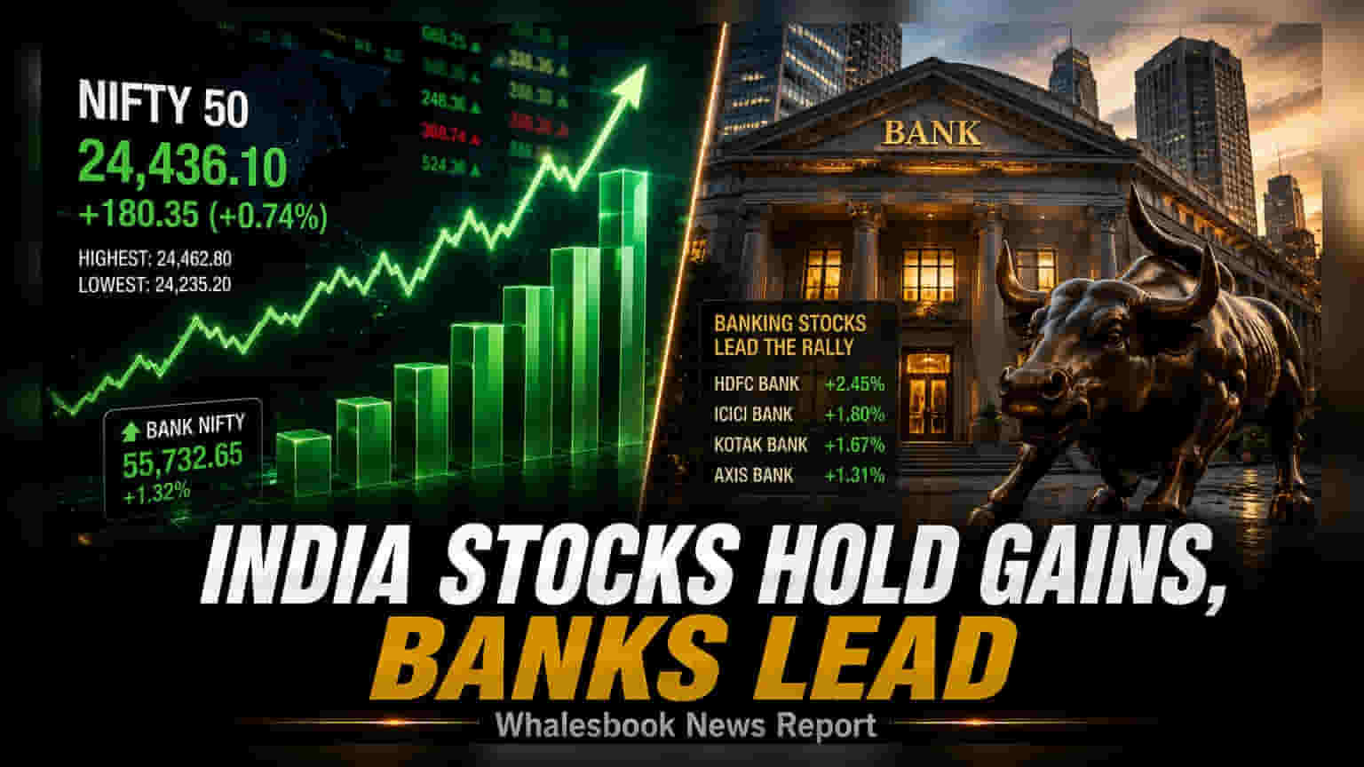 Indian Markets में 7 दिन की गिरावट पर लगा ब्रेक, HDFC Bank की अगुवाई में आई तेजी