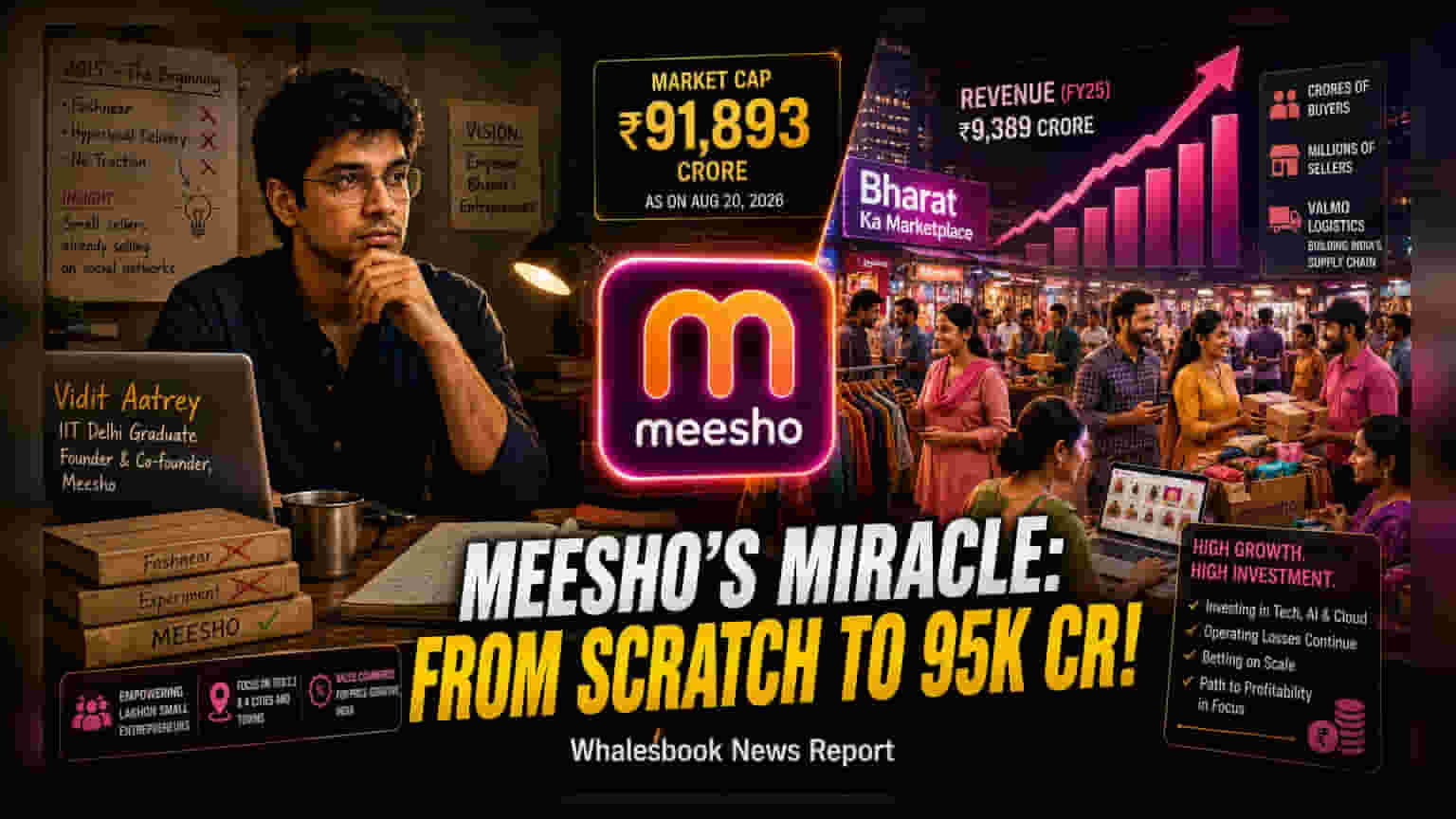 Meesho Market Cap Reaches ₹91,893 Crore: A Look at the E-commerce Player