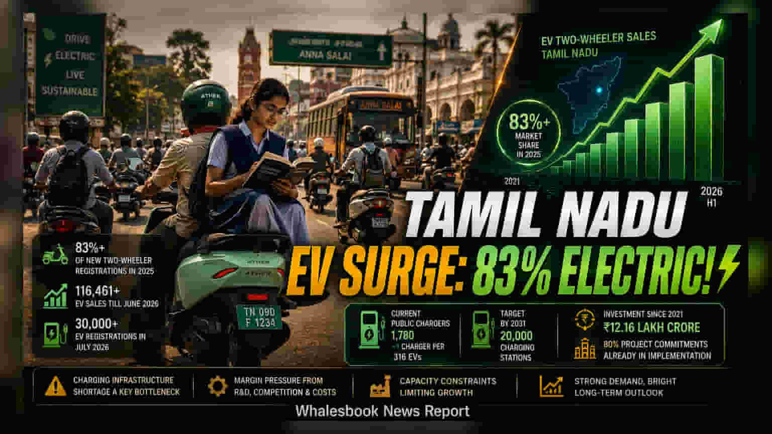 Tamil Nadu EV Two-Wheeler Sales Surge, Infrastructure Gap Remains