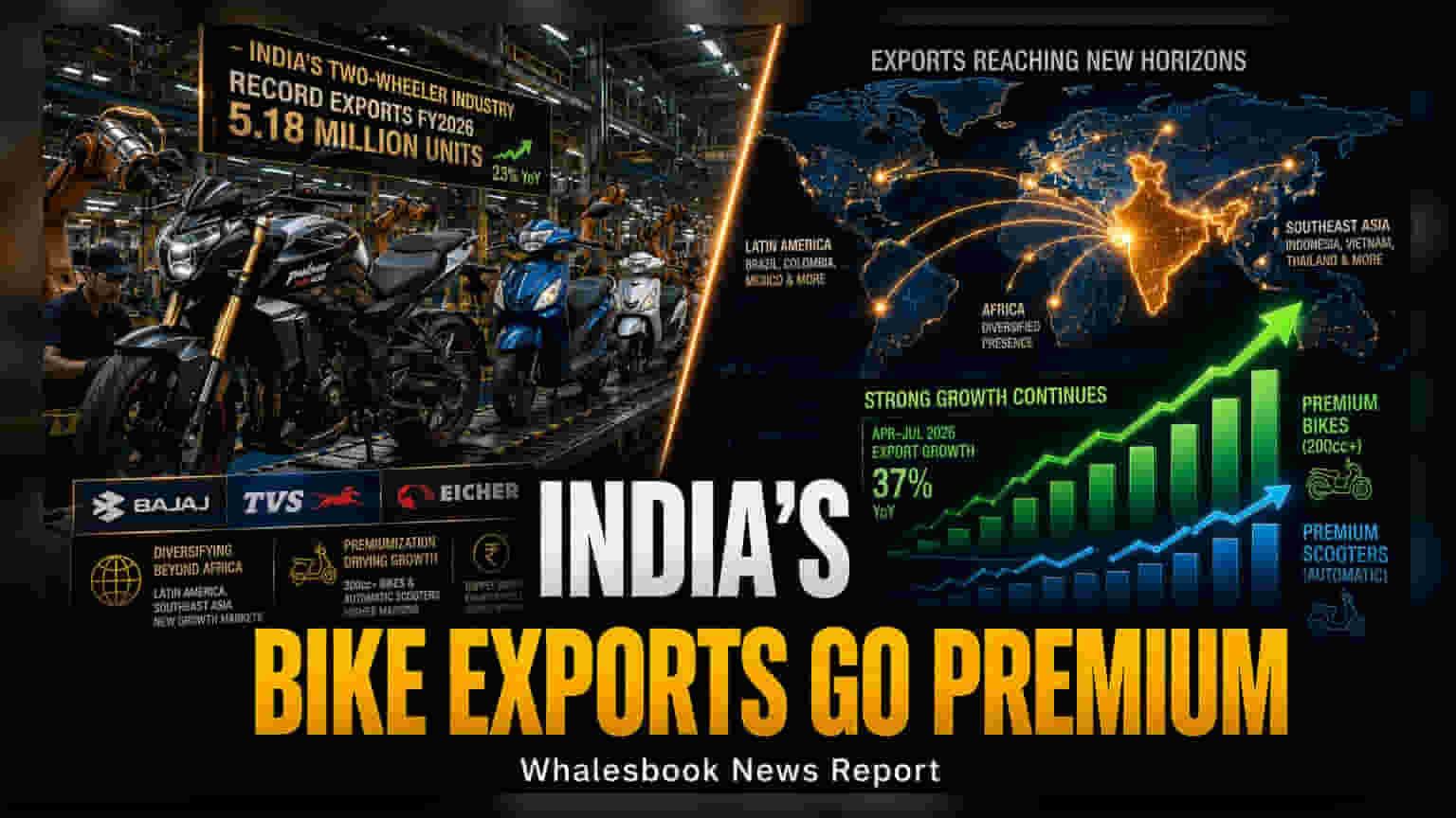 Indian 2-Wheeler Exports Hit Record 5.18 Million Units in FY26