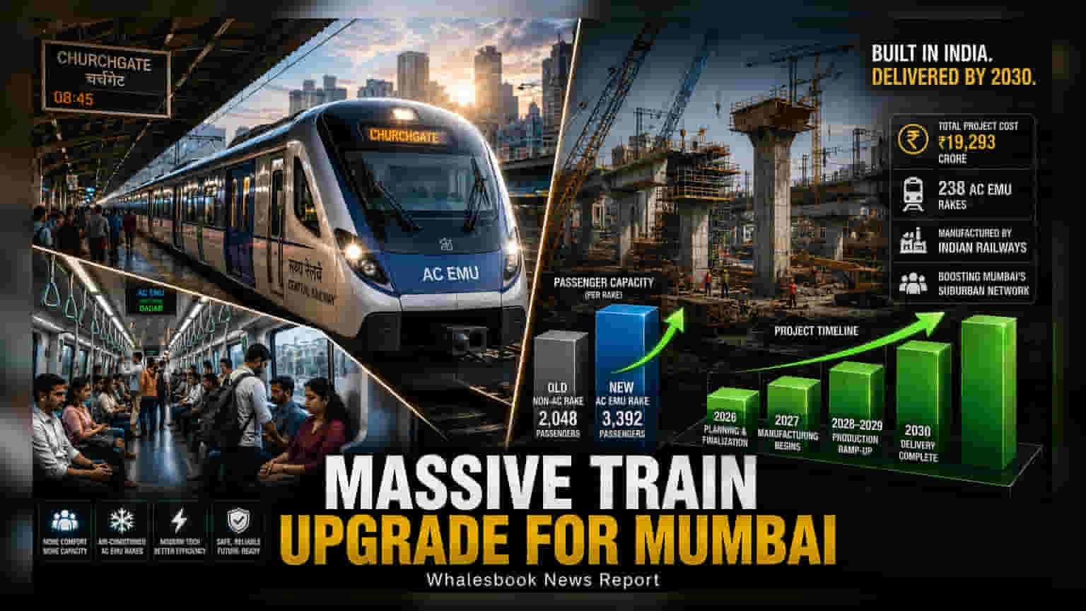 இந்திய ரயில்வே: மும்பைக்காக ₹19,293 கோடியில் 238 ஏசி ரயில்கள் தயாரிப்பு!