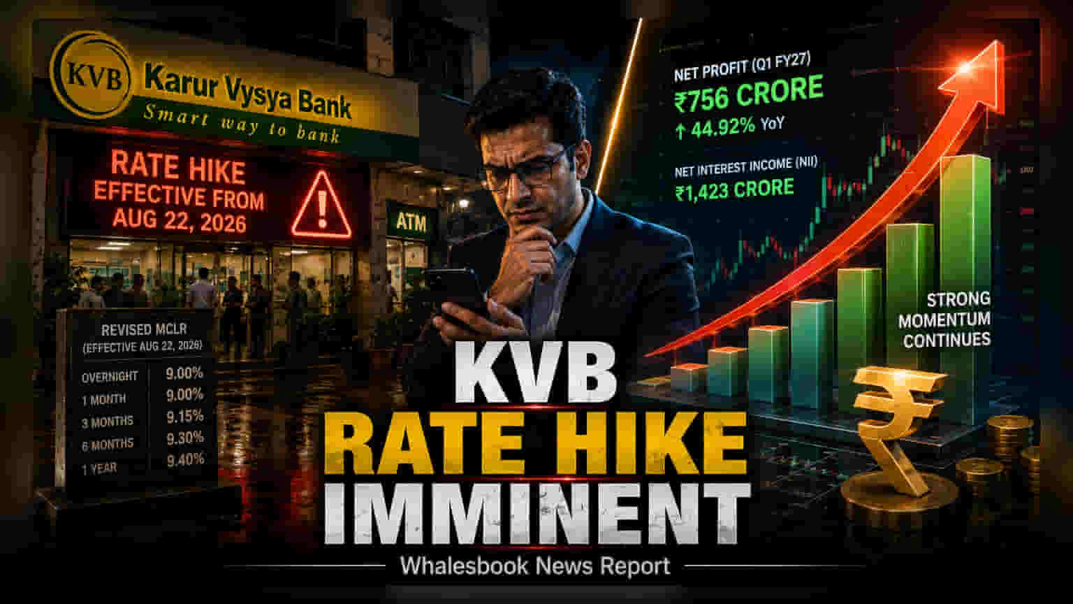 Karur Vysya Bank ਨੇ ਵਧਾਈਆਂ ਵਿਆਜ ਦਰਾਂ; ਸ਼ੇਅਰ **3%** ਤੇਜ਼ੀ ਨਾਲ ਬੰਦ