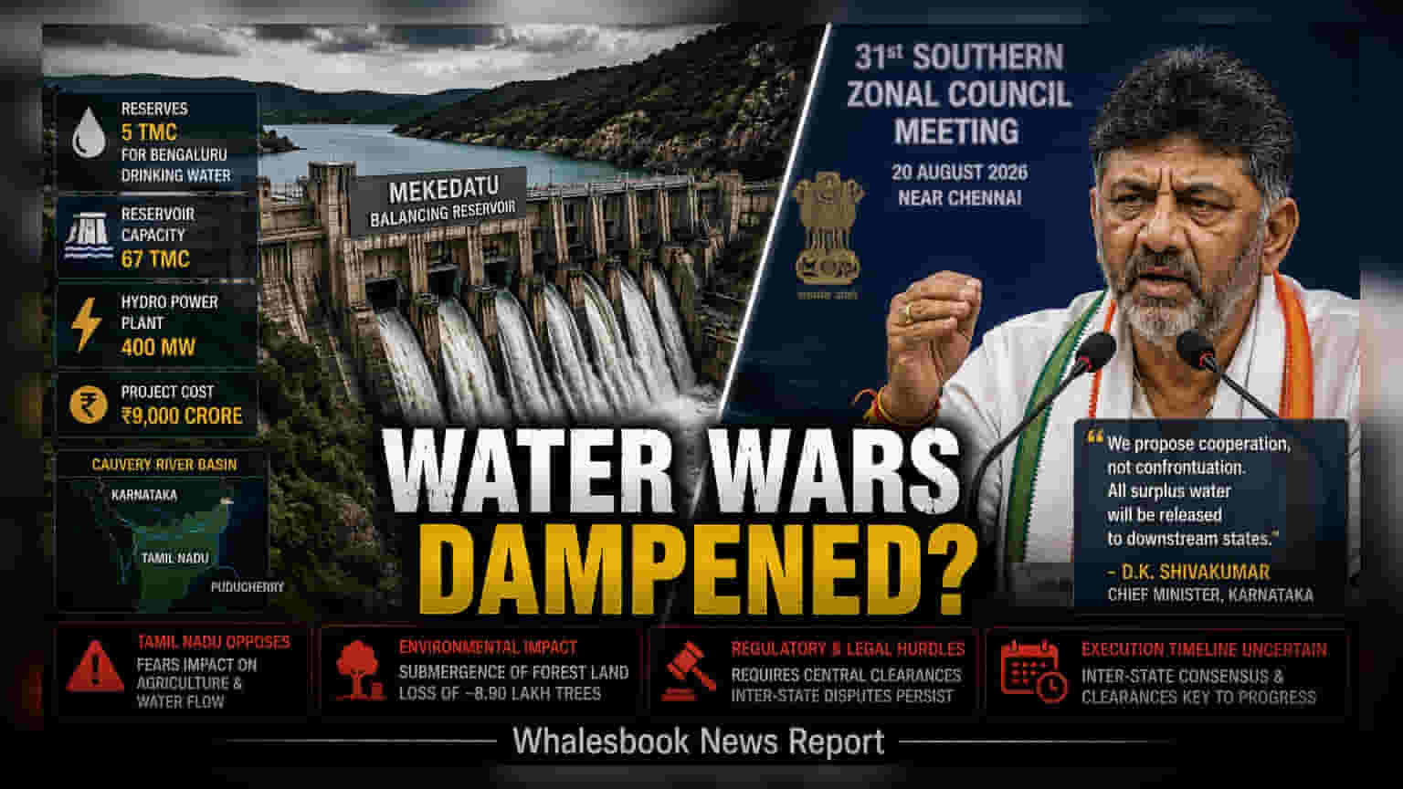 Karnataka CM Offers Mekedatu Water Sharing; TN Opposition Continues