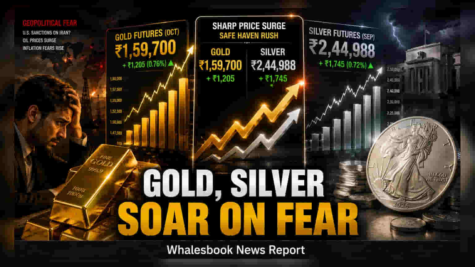 Gold Touches ₹1,59,700; Silver Crosses ₹2,44,000 on Safe-Haven Demand