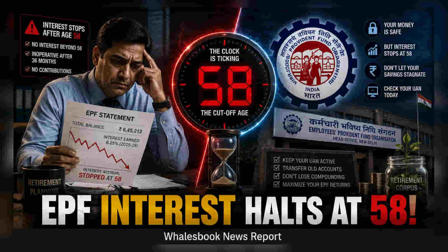 EPFO Clarifies: EPF Accounts Stop Earning Interest At Age 58