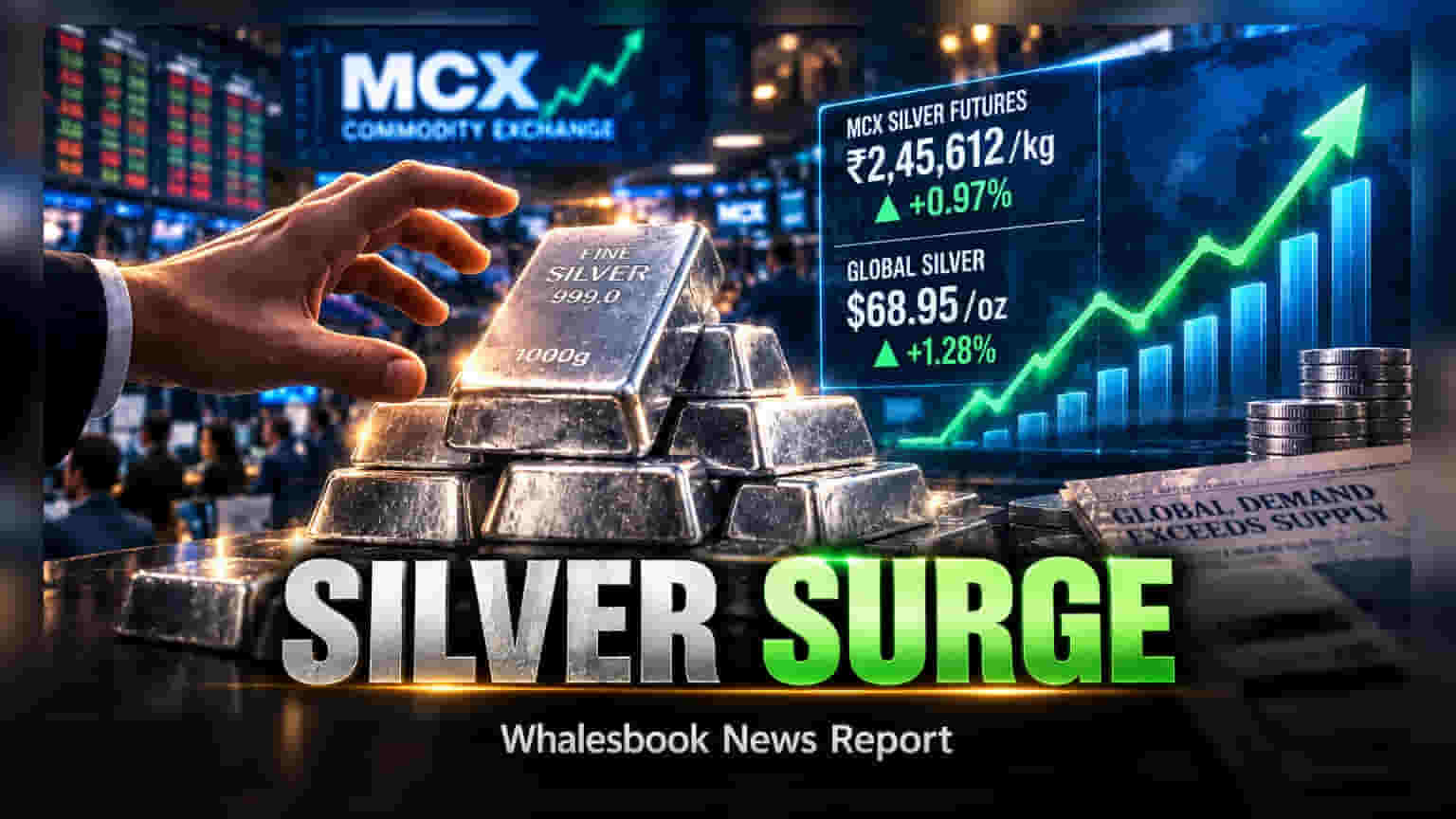 Silver Futures Cross ₹2.45 Lakh/Kg Mark Amid Global Rally