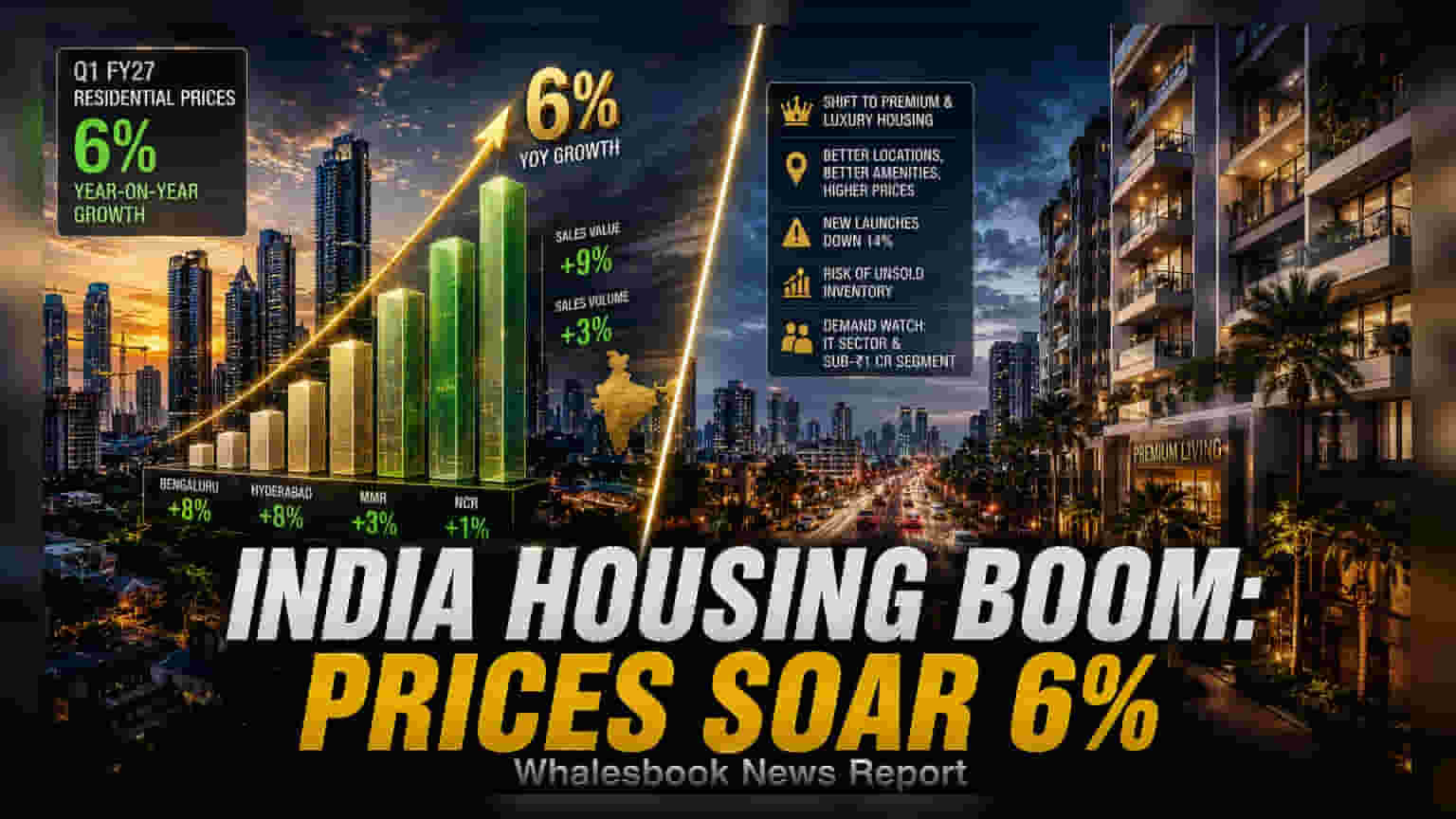 India Housing Prices Rise 6% in Q1; Bengaluru, Hyderabad Lead