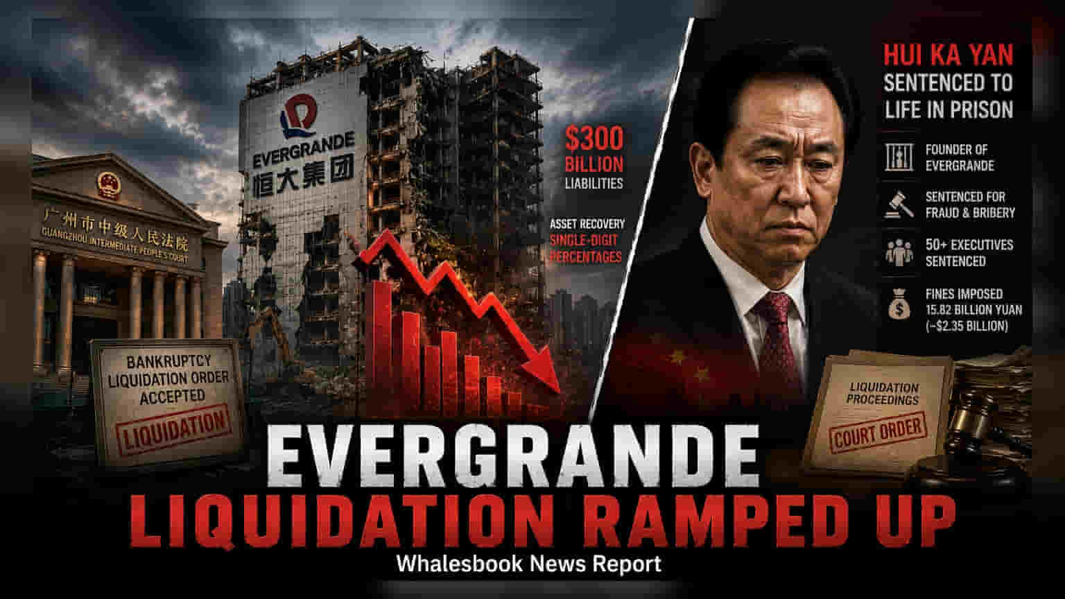 Evergrande: संस्थापक को उम्रकैद, अब मुख्य चीनी यूनिट का होगा लिक्विडेशन
