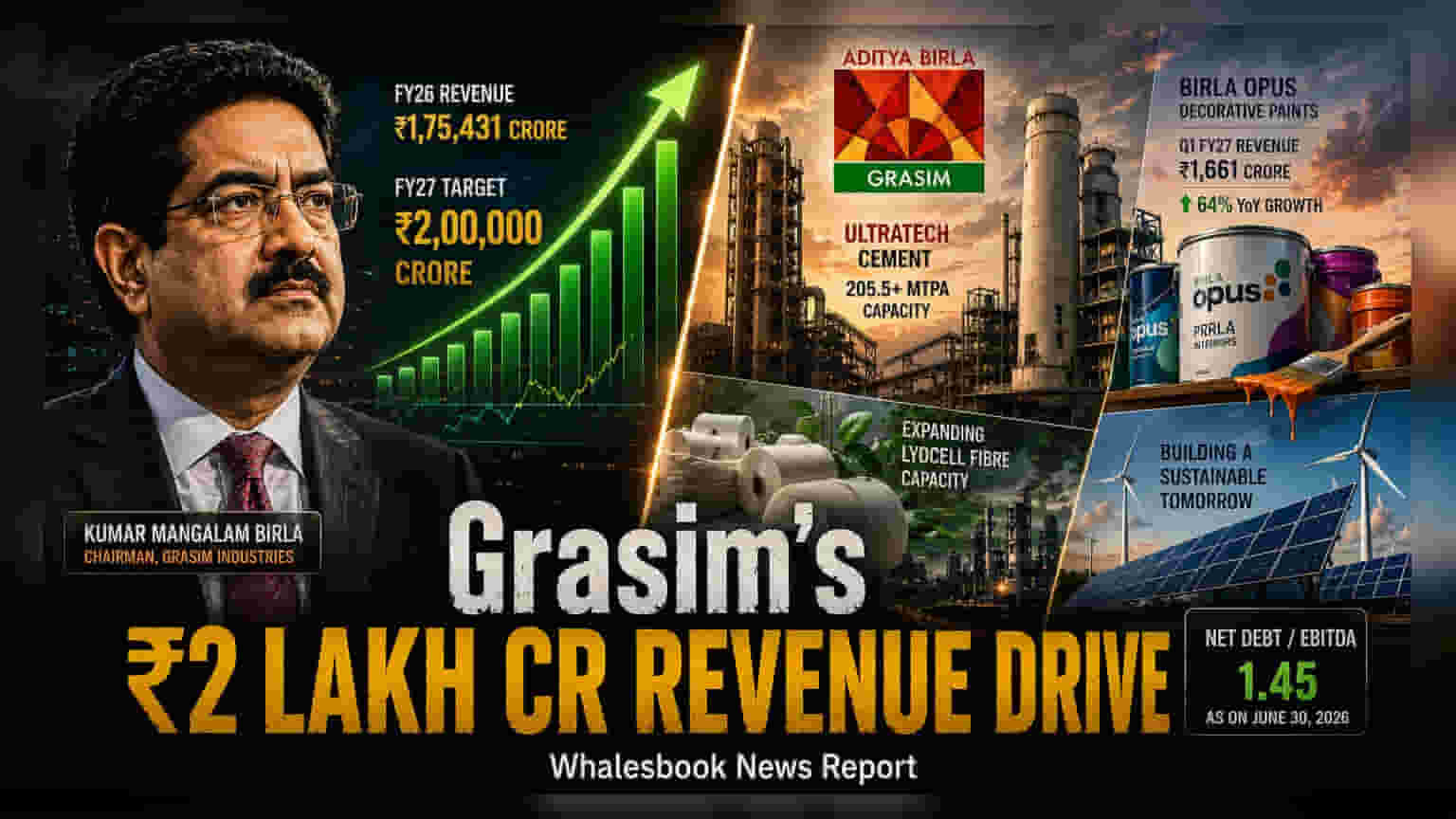 Grasim Industries Targets ₹2 Lakh Crore Revenue by FY27
