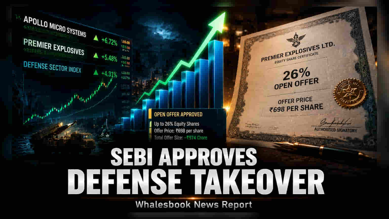 Apollo Micro Systems Gets SEBI Nod for Premier Explosives Open Offer at ₹698