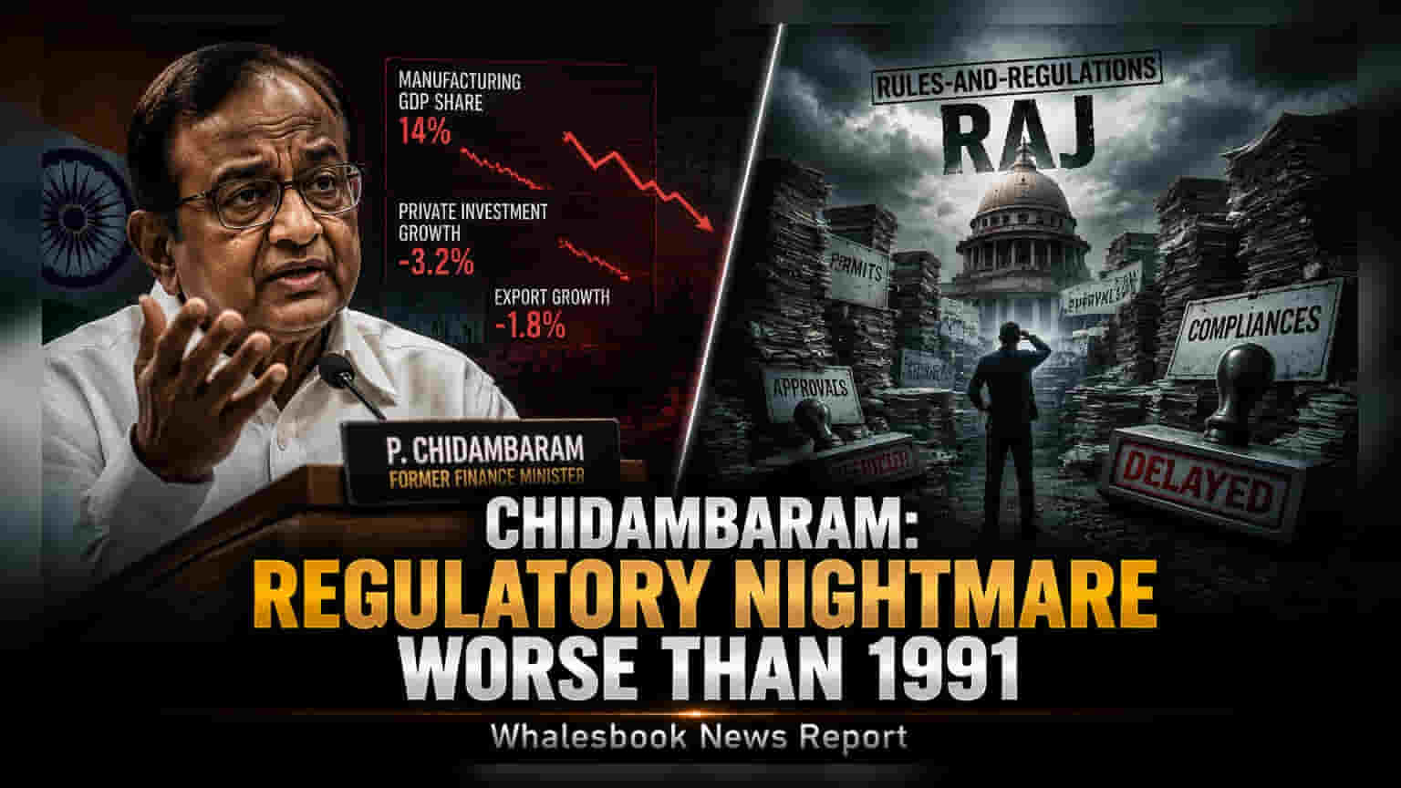 chidambaram విమర్శ: 1991 కంటే దారుణమైన 'నిబంధనల రాజ్'!