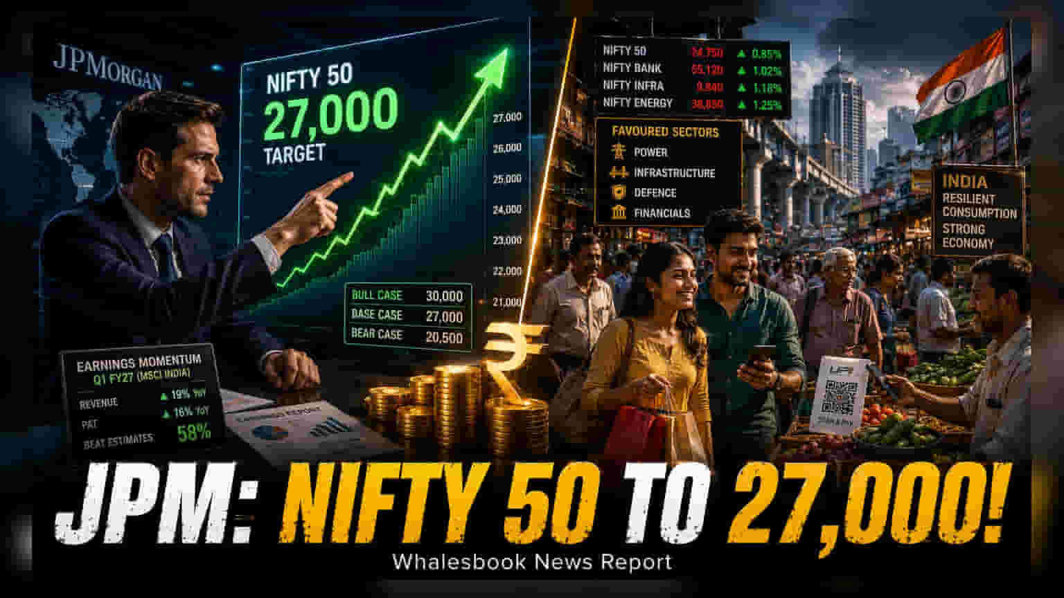 JPMorgan Maintains Nifty 50 Target at 27,000 on Earnings Strength