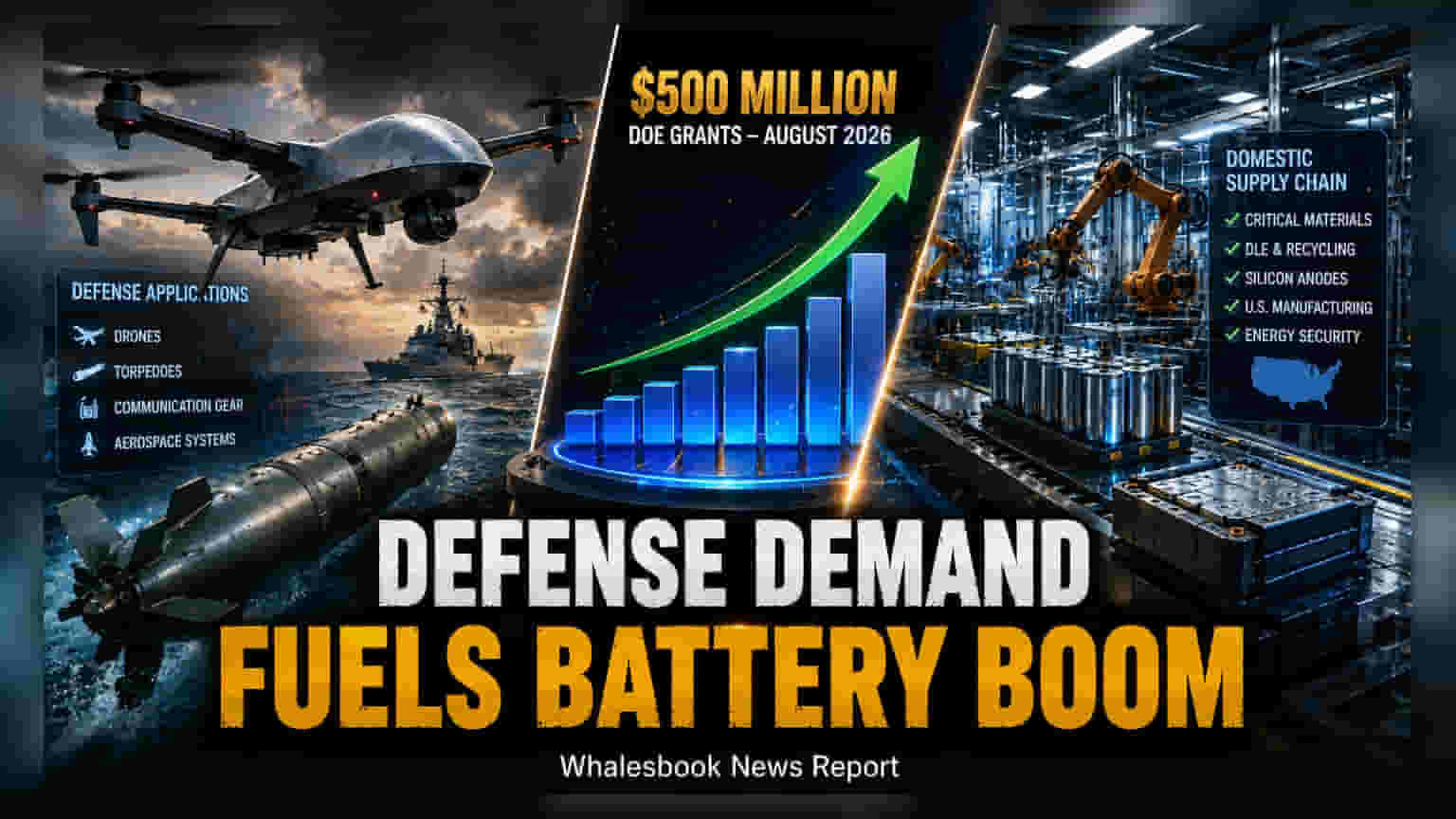 US Battery Startups Pivot to Defense With $500M DOE Grant