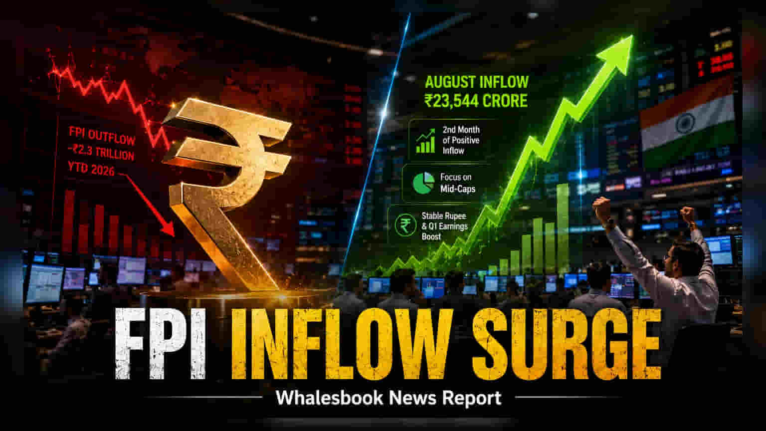 FPIs Invest ₹23,544 Crore in Indian Equities in August