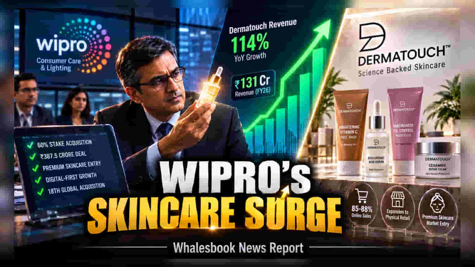 Wipro Consumer Care Acquires 60% Stake In Dermatouch For ₹387.5 Crore