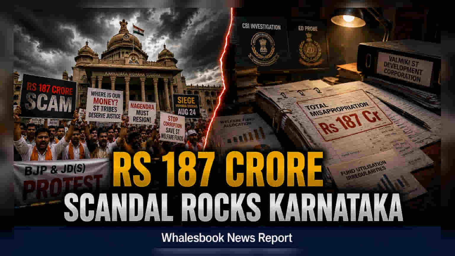 कर्नाटक भाजपचे विधान सौधावर आंदोलन: ₹187 कोटींच्या घोटाळ्यावरून सरकारला घेरण्याची तयारी