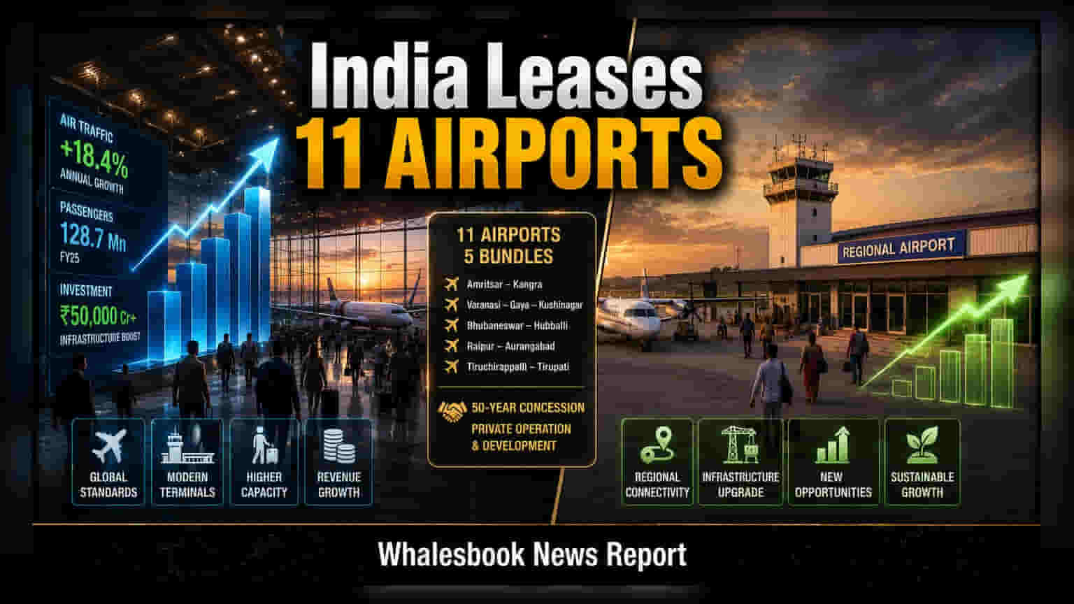 India Clears Plan to Lease 11 AAI Airports in 5 Bundles
