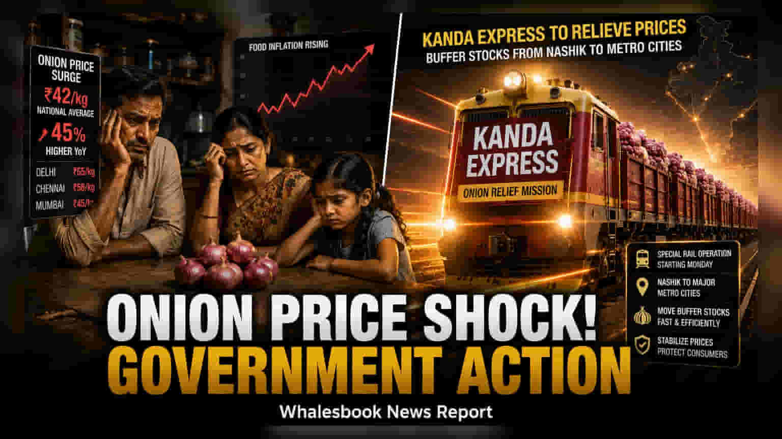 Govt Deploys 'Kanda Express' As Onion Prices Surge 45%