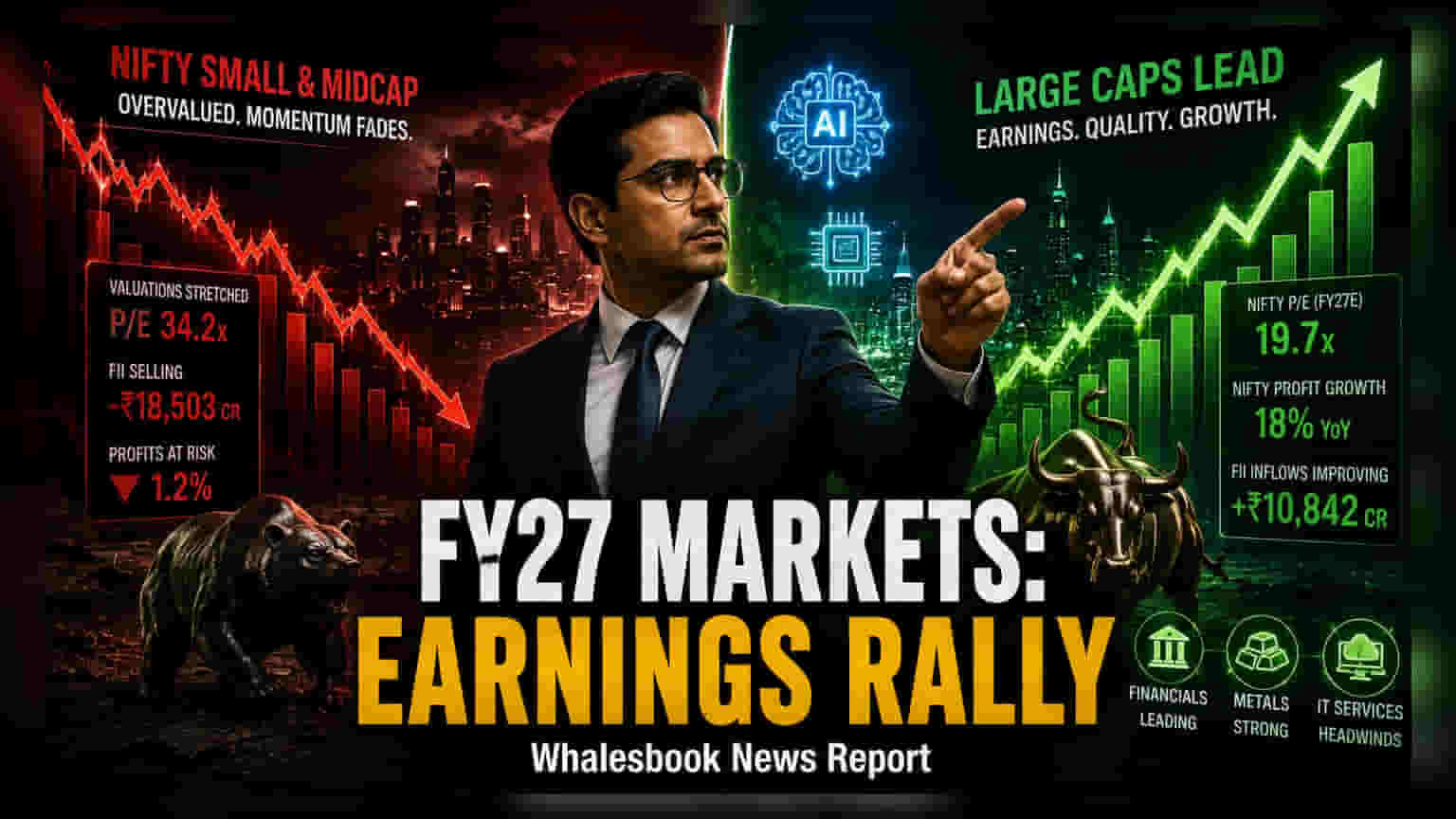 FY27 में भारतीय बाजार बदलेगा चाल! कमाई (Earnings) पर होगा फोकस, Large Caps दिखाएंगे दम