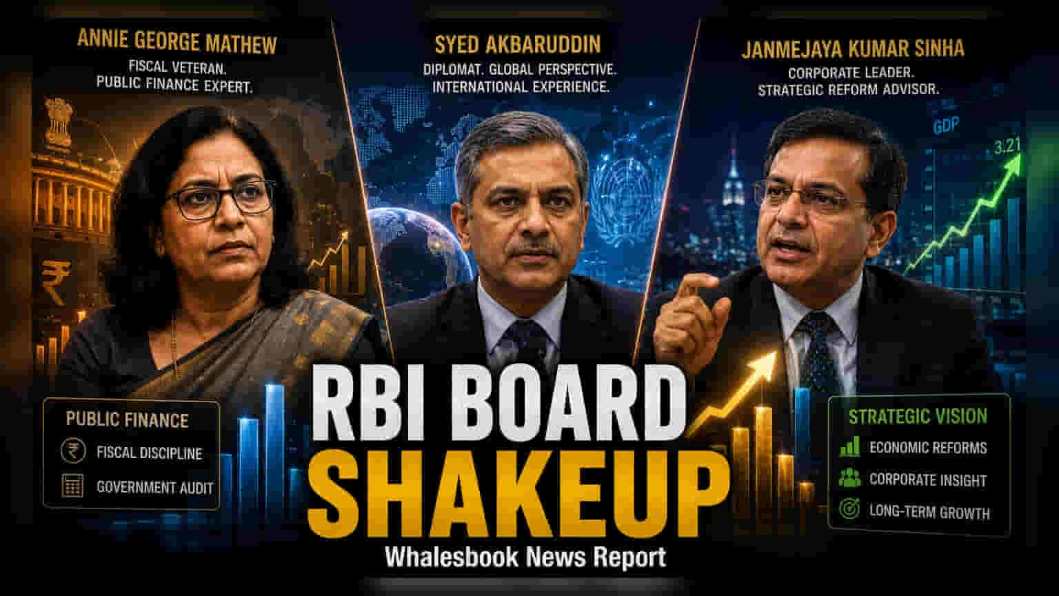 RBI బోర్డు విస్తరణ: కొత్త డైరెక్టర్లుగా ముగ్గురి నియామకం
