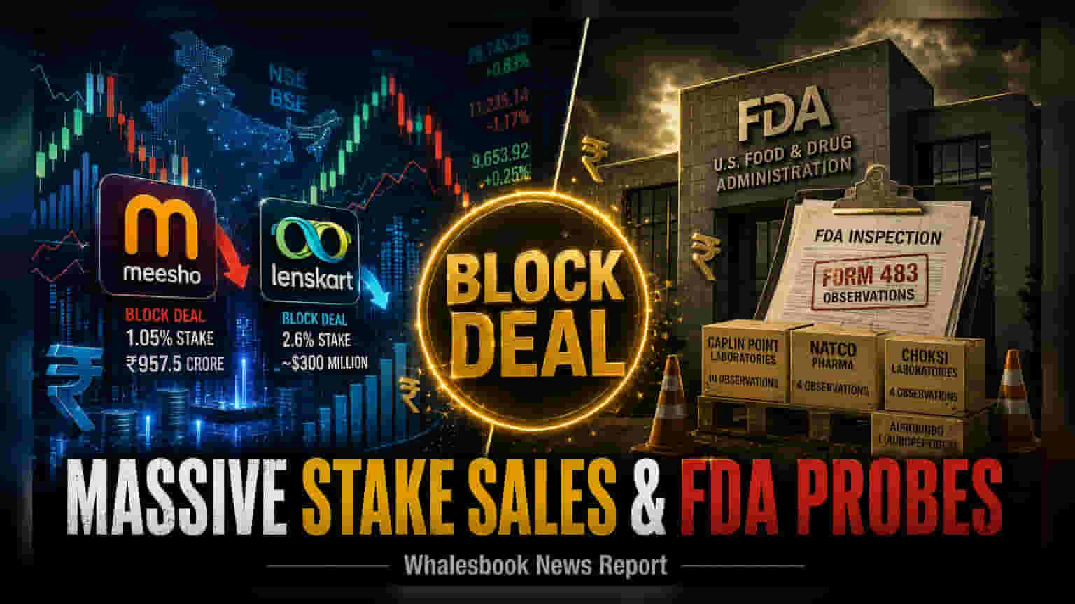 Meesho, Lenskart Face Stake Sales; Pharma Firms Under FDA Radar