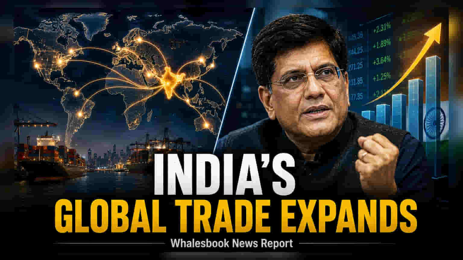 భారతదేశం కొత్త FTAs తో గ్లోబల్ ట్రేడ్ లో **75%** కవరేజ్ లక్ష్యం