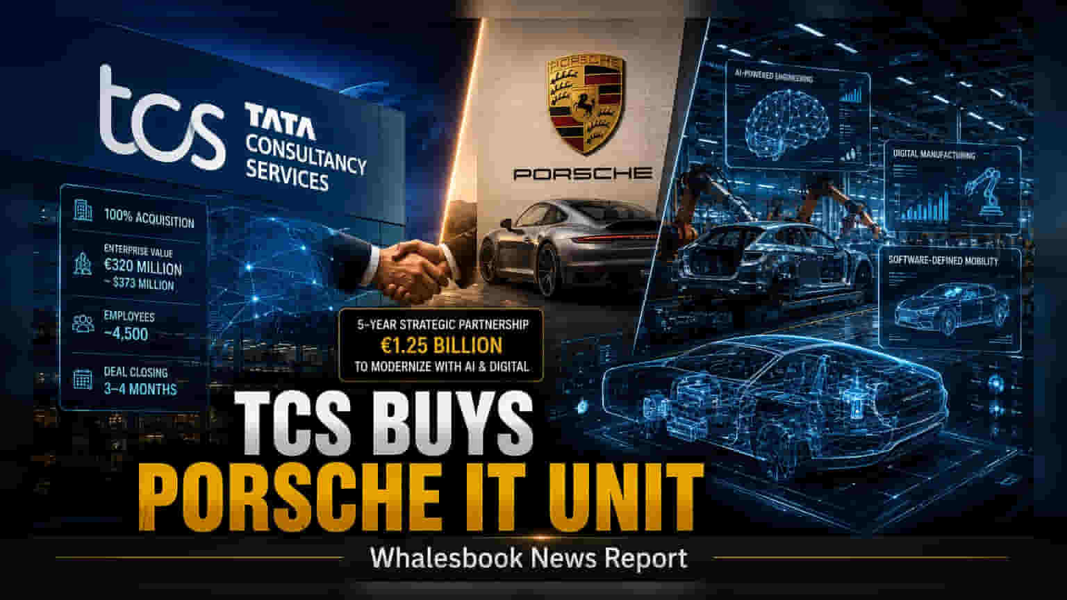 TCS-ன் அதிரடி! Porsche-ன் IT பிரிவை வாங்கியது - ஒப்பந்த மதிப்பு ₹2,800 கோடி!