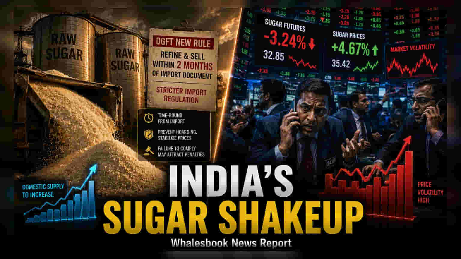 कच्ची चीनी के इंपोर्ट पर सरकार का बड़ा फैसला: अब 2 महीने में करनी होगी रिफाइन और बिक्री