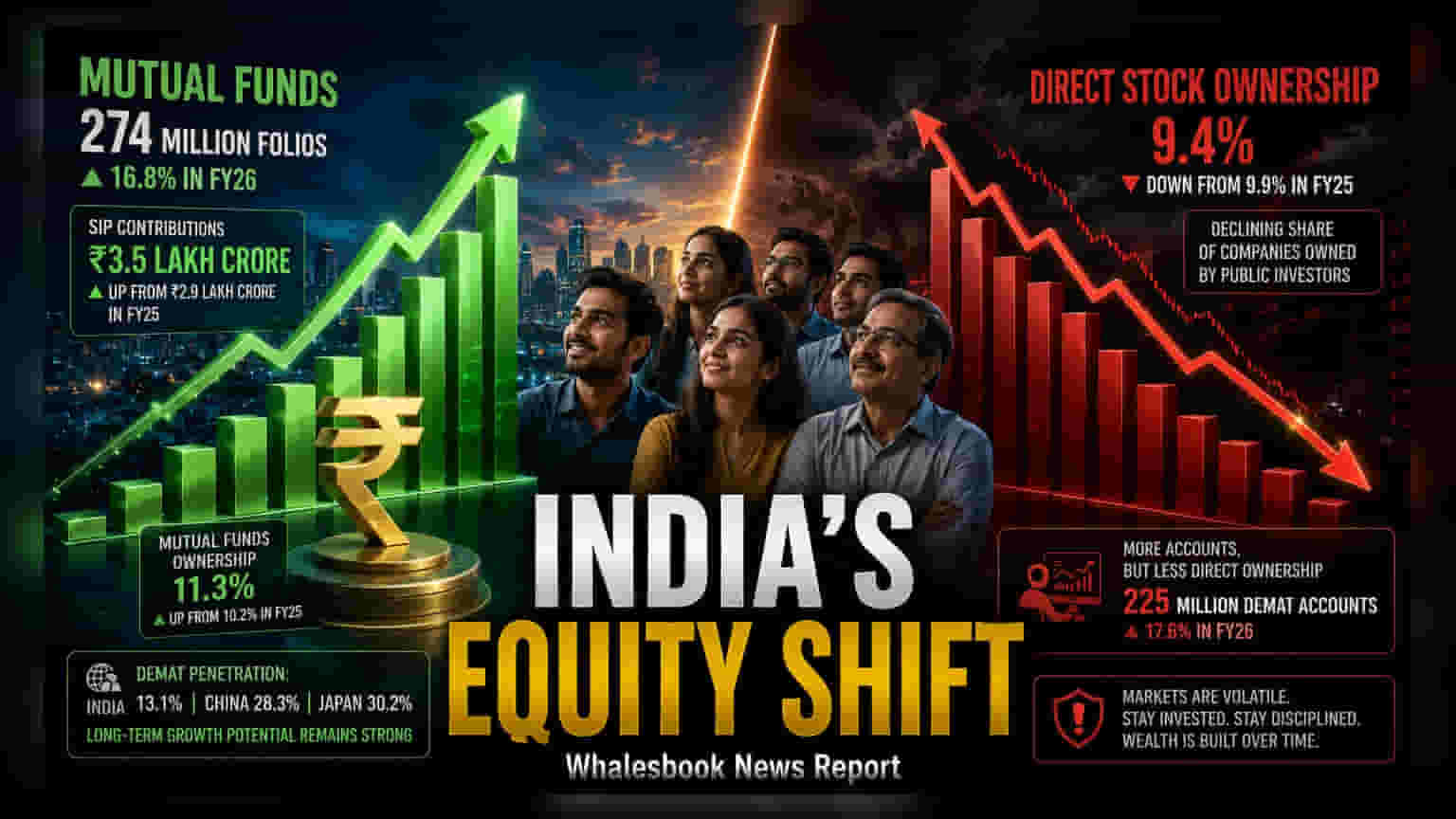 Indian Investors Shift From Direct Stocks to Mutual Funds in FY26
