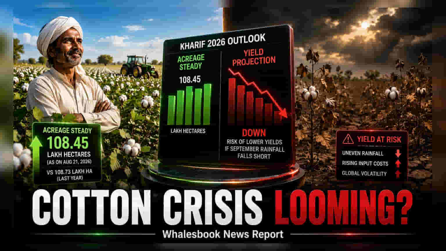 India Cotton Planting Holds Steady at 108 Lakh Hectares