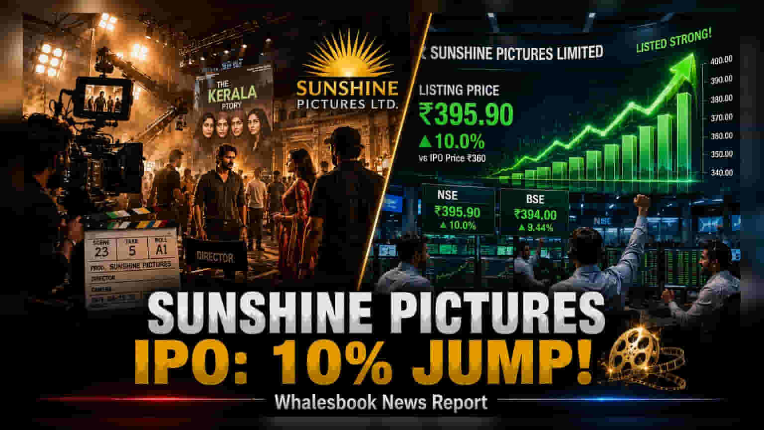 Sunshine Pictures IPO Listing: शेअर बाजारात पदार्पण, IPO किमतीपेक्षा **10%** जास्त किंमतीवर लिस्ट