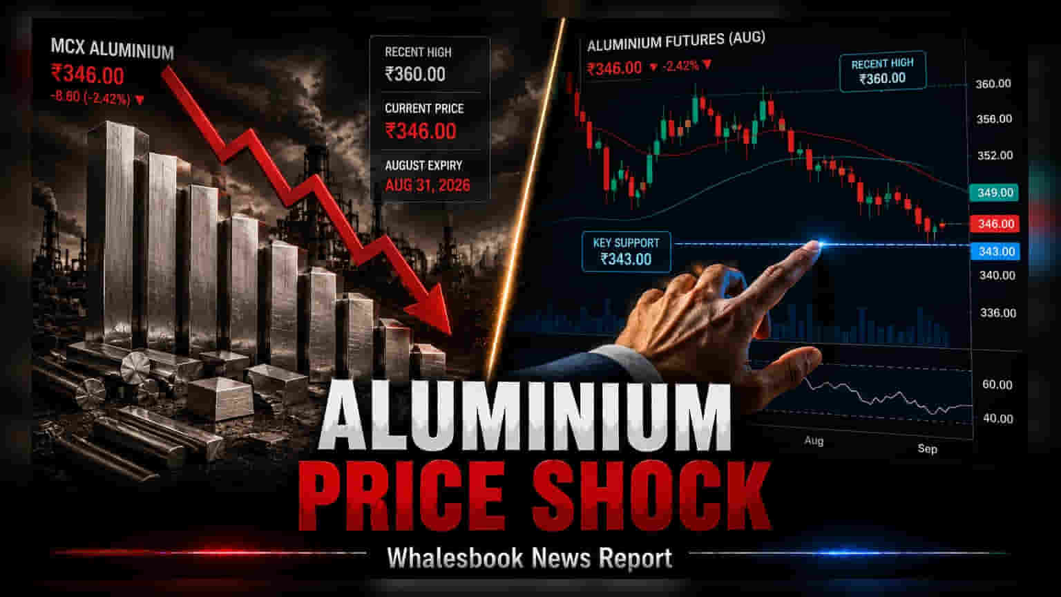 MCX एल्युमिनियम फ्यूचर्स ₹343 के सपोर्ट पर, ग्लोबल सप्लाई पर रहेगी नज़र